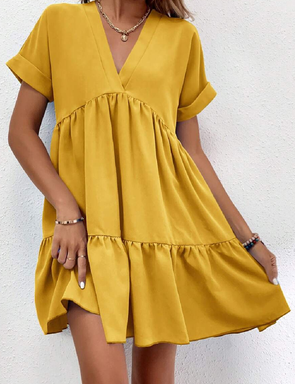 Rochie scurta SHEIN, galben