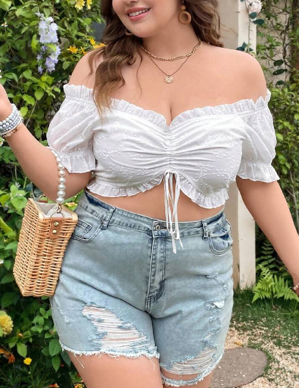 Top SHEIN CURVE, alb