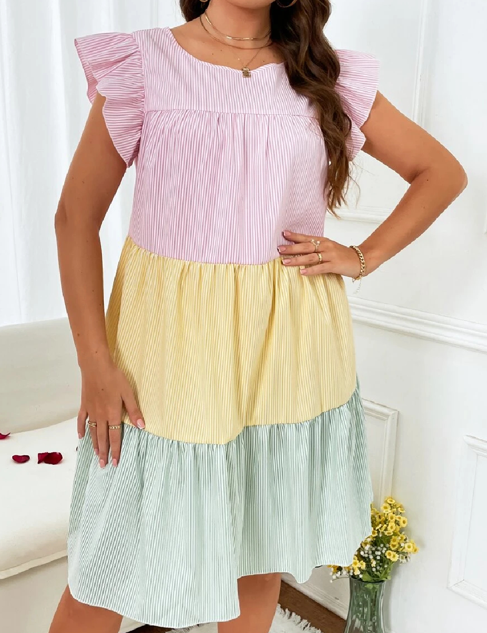 Rochie medie SHEIN CURVE, mix culori