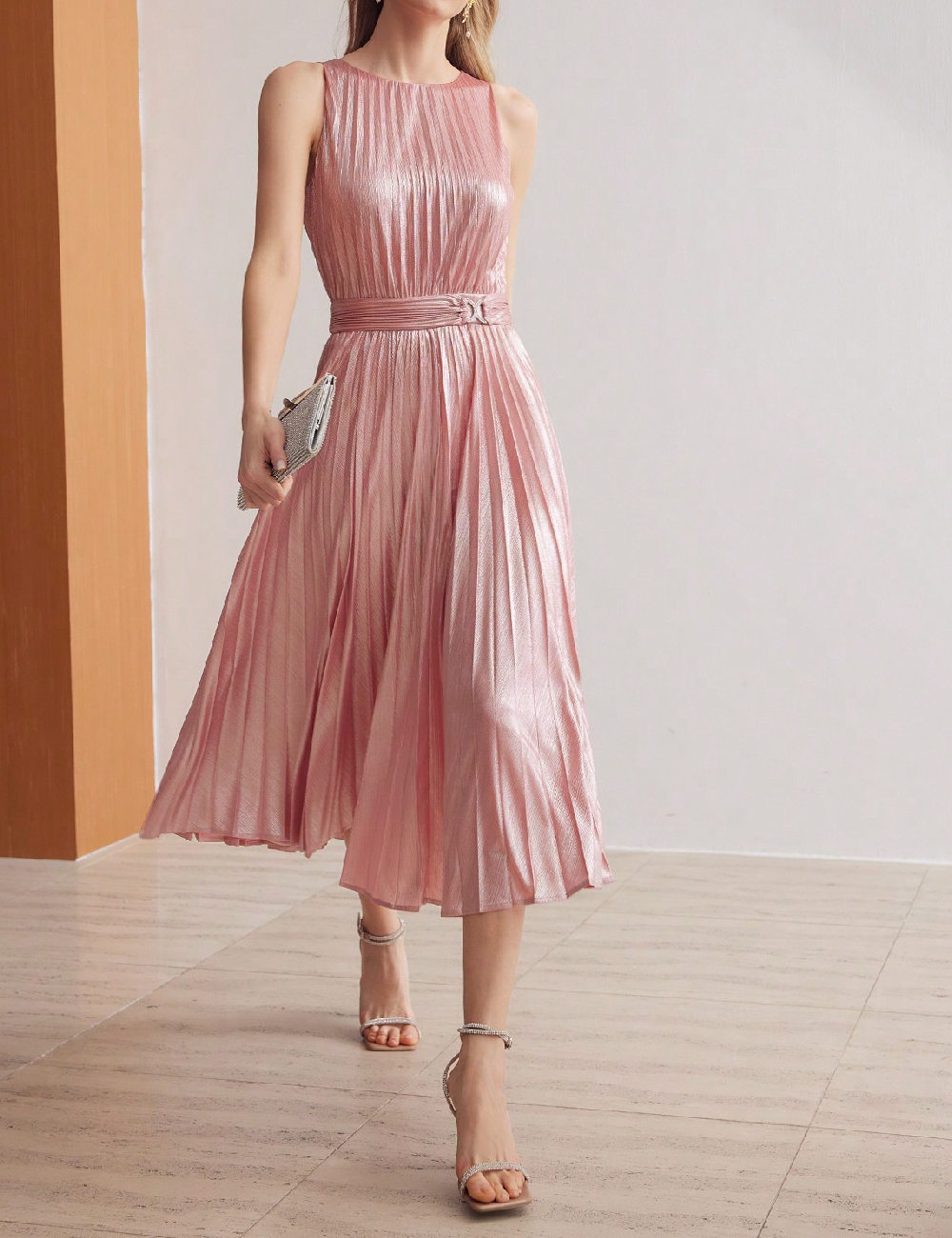 Rochie medie MOTF, roz