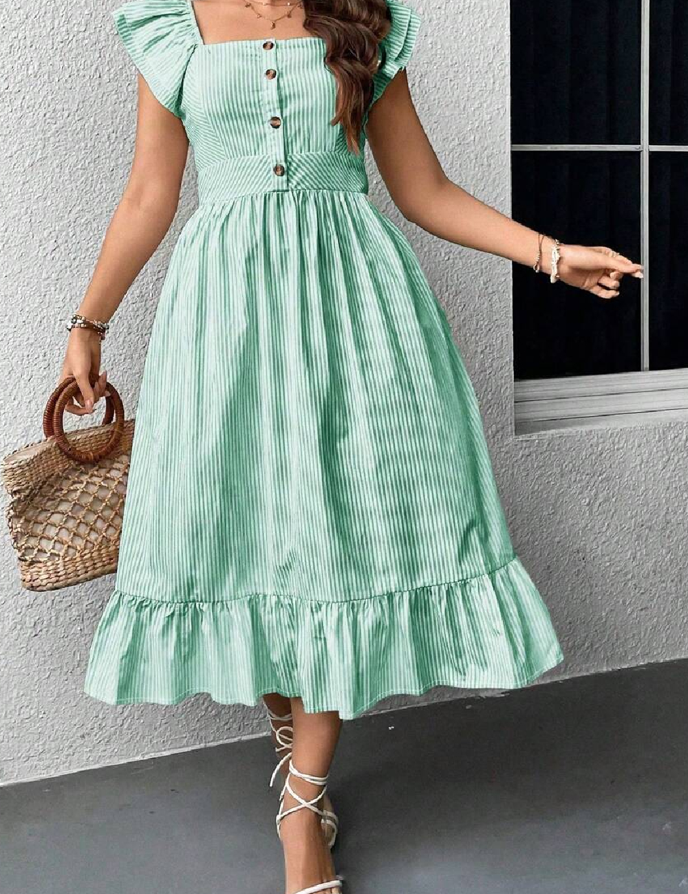 Rochie medie SHEIN CURVE, verde