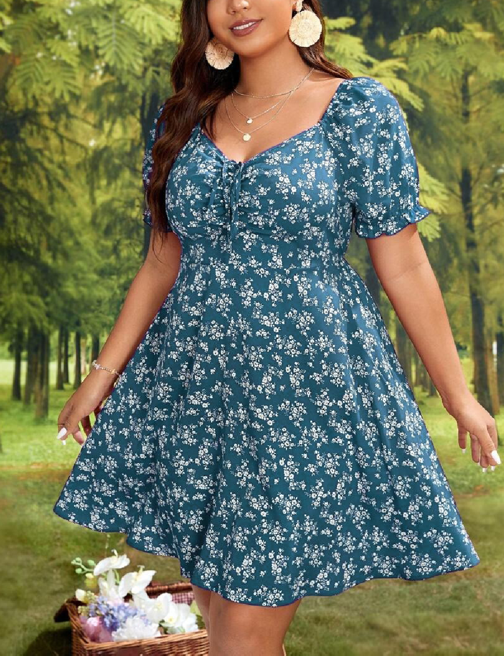 Rochie scurta SHEIN CURVE, albastru