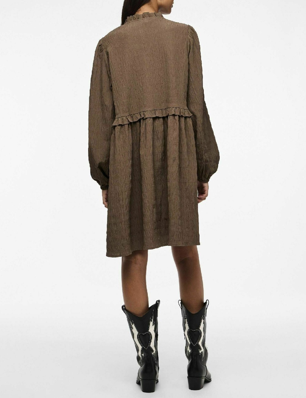 Rochie scurta Pieces, maro - 1 | YEO