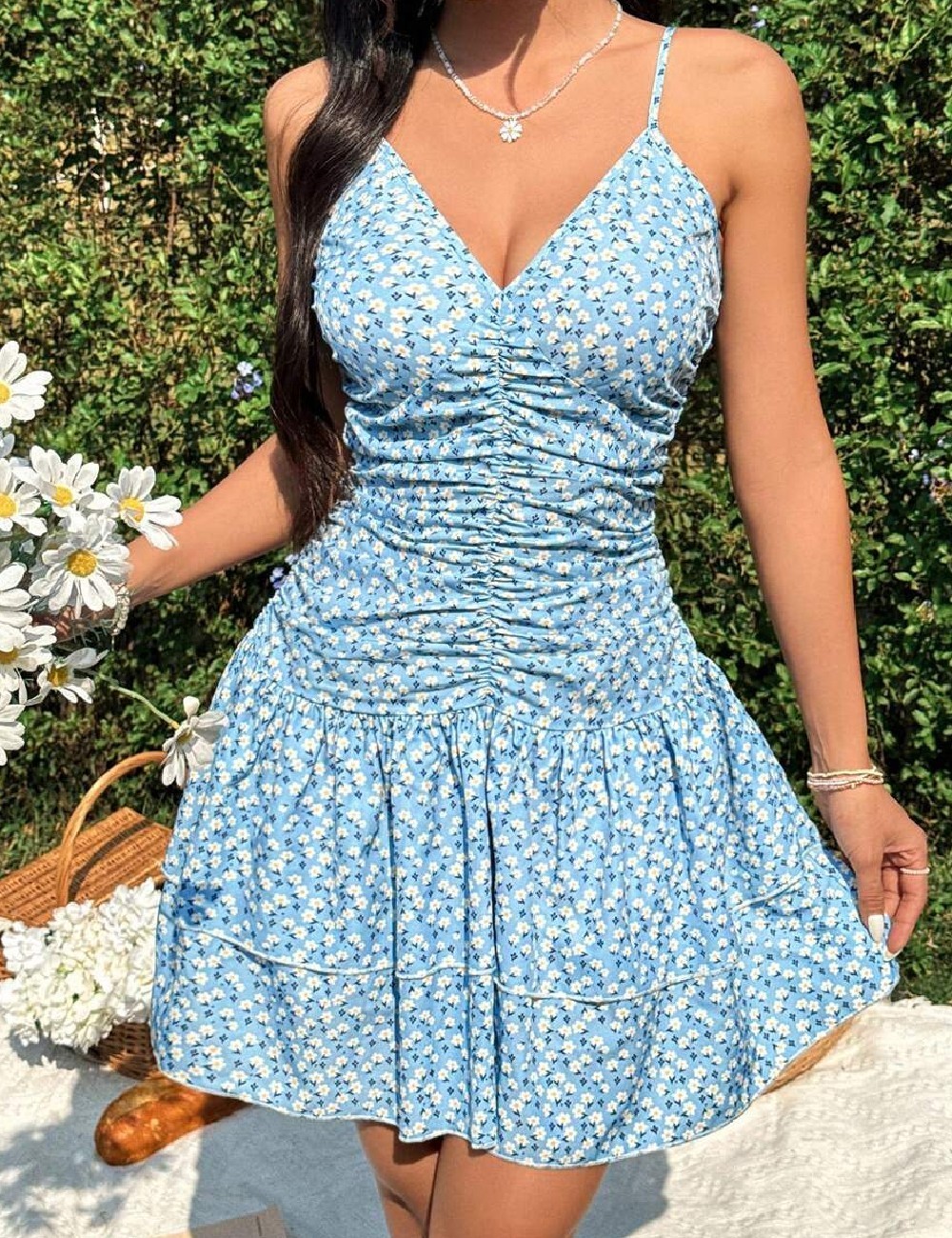 Rochie scurta SHEIN, albastru - 1 | YEO