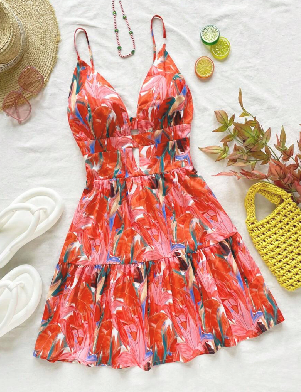 Rochie scurta SHEIN, portocaliu