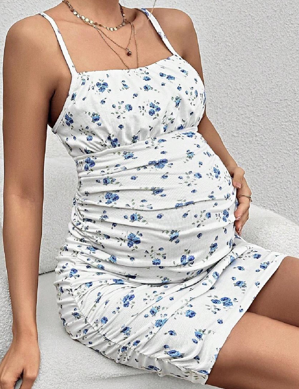Rochie scurta SHEIN Maternity, alb - 1 | YEO