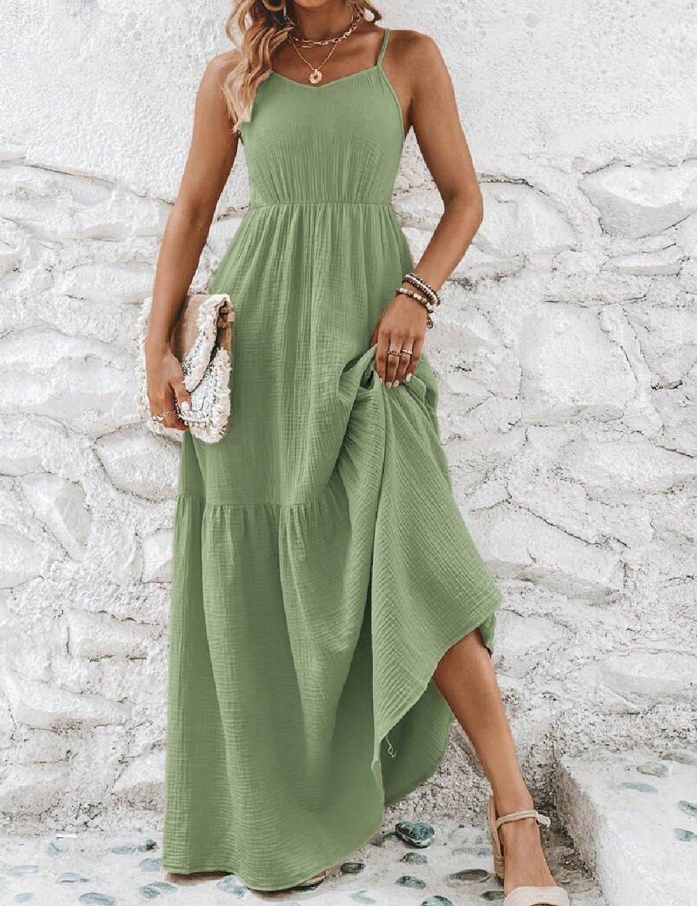Rochie lunga SHEIN, verde