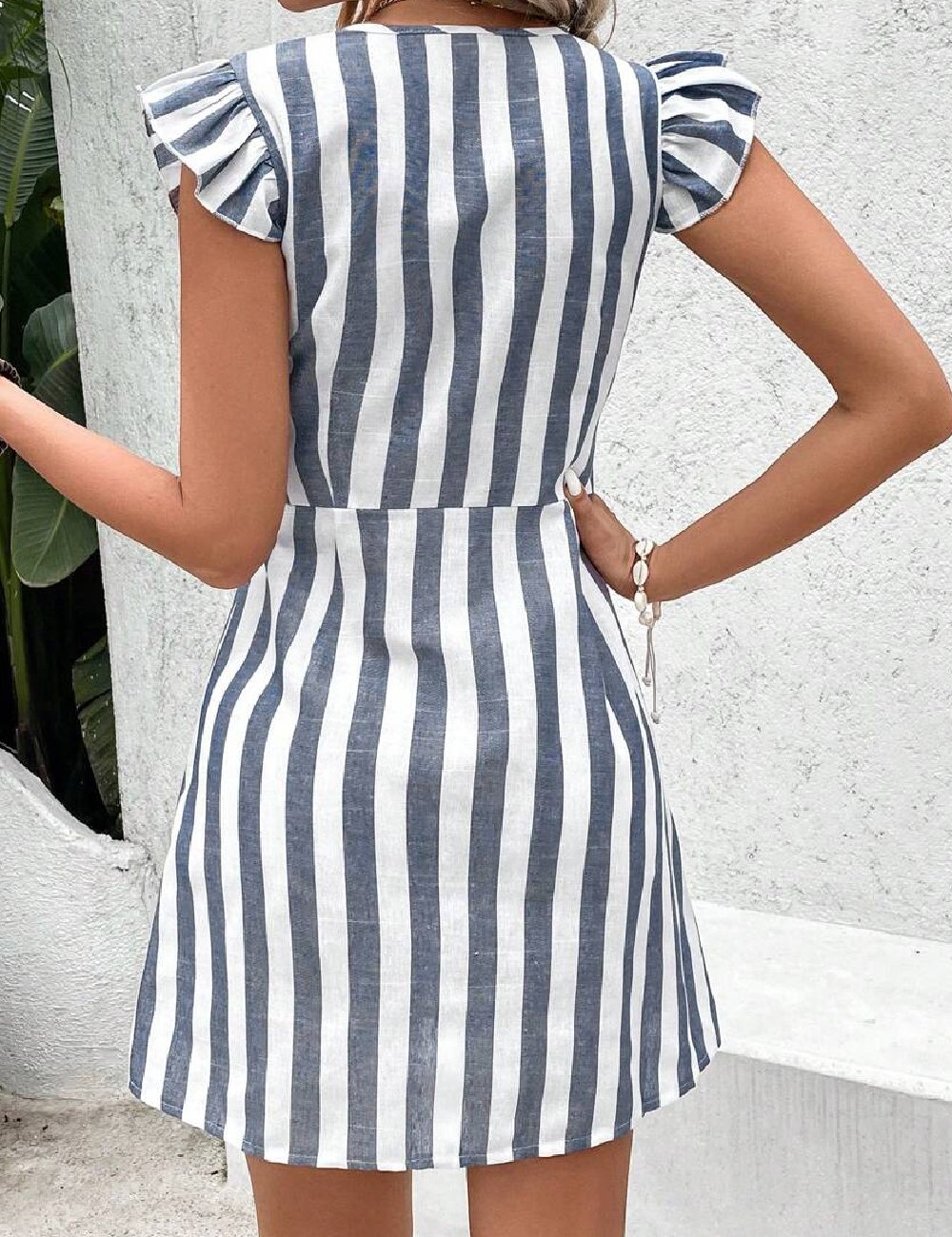 Rochie scurta SHEIN, alb/gri - 1 | YEO