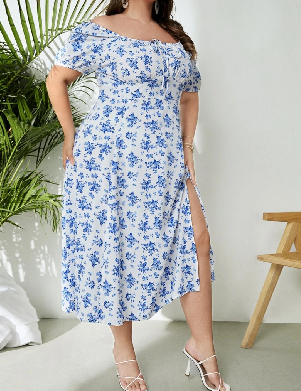 Rochie medie SHEIN CURVE, alb