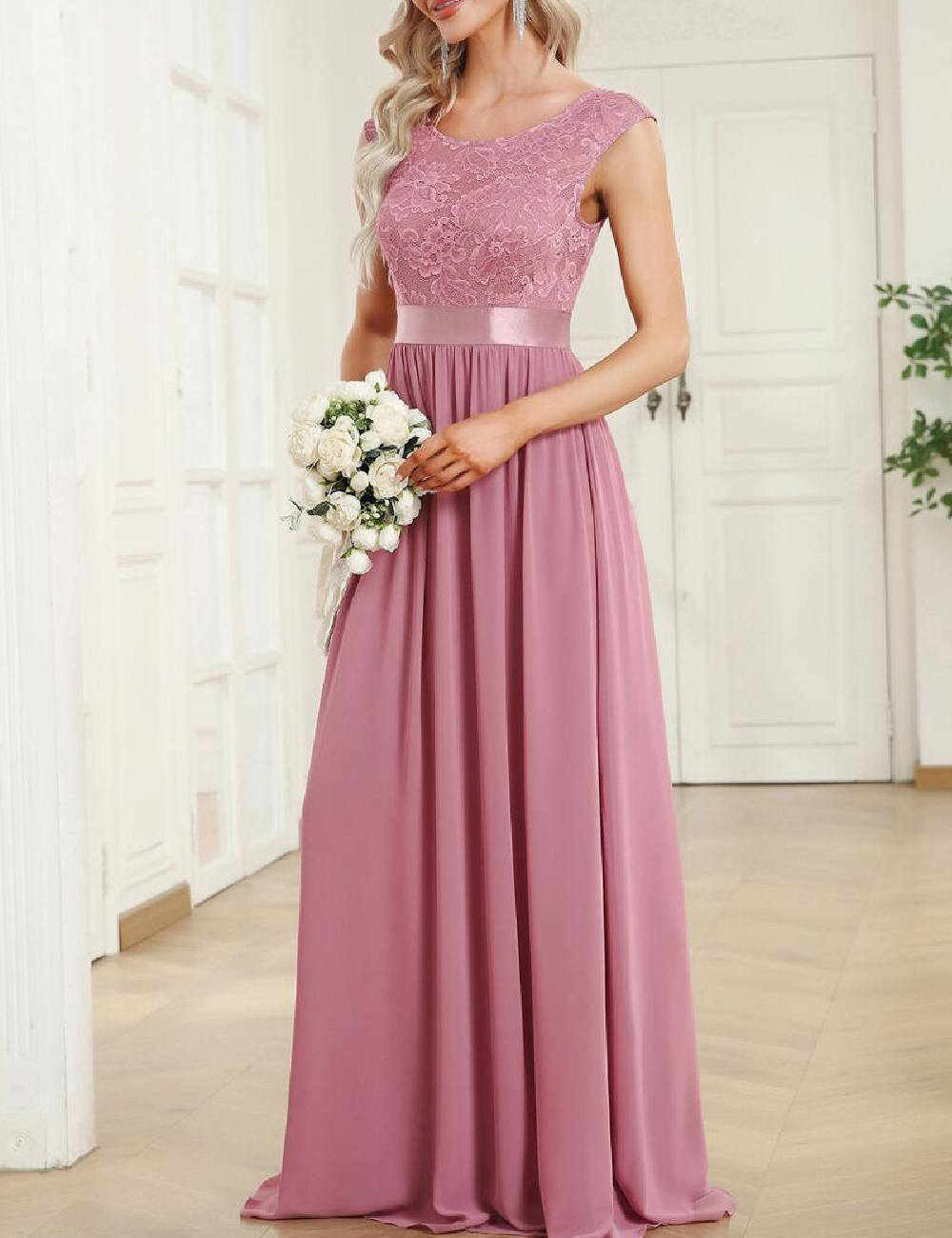 Rochie lunga ever-pretty, roz
