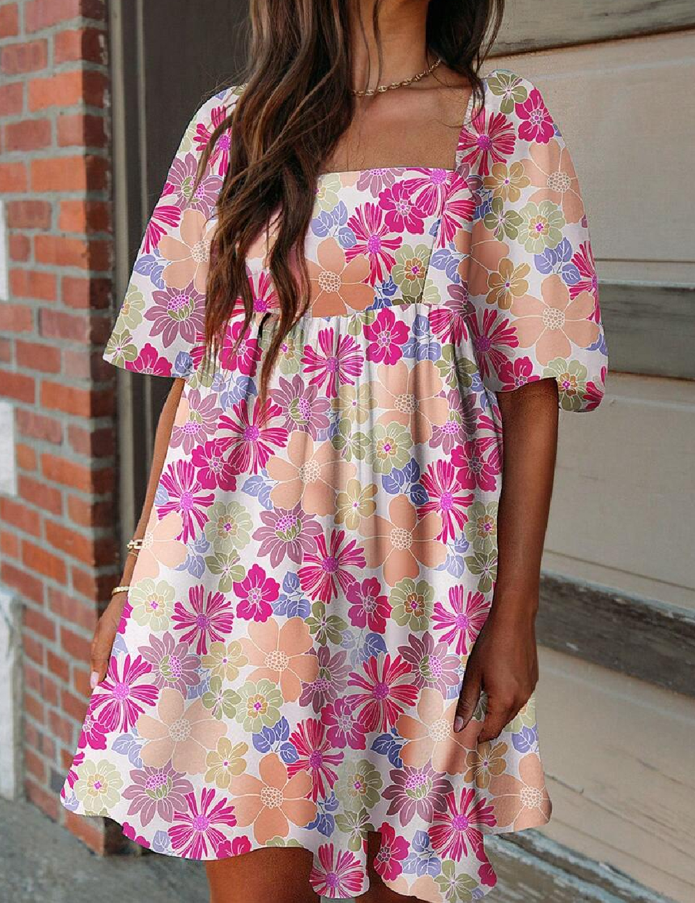 Rochie scurta SHEIN, floral print