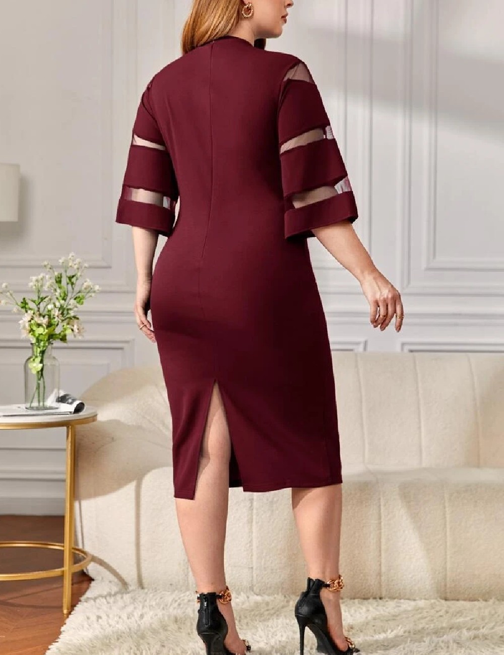 Rochie medie SHEIN CURVE, rosu - 1 | YEO