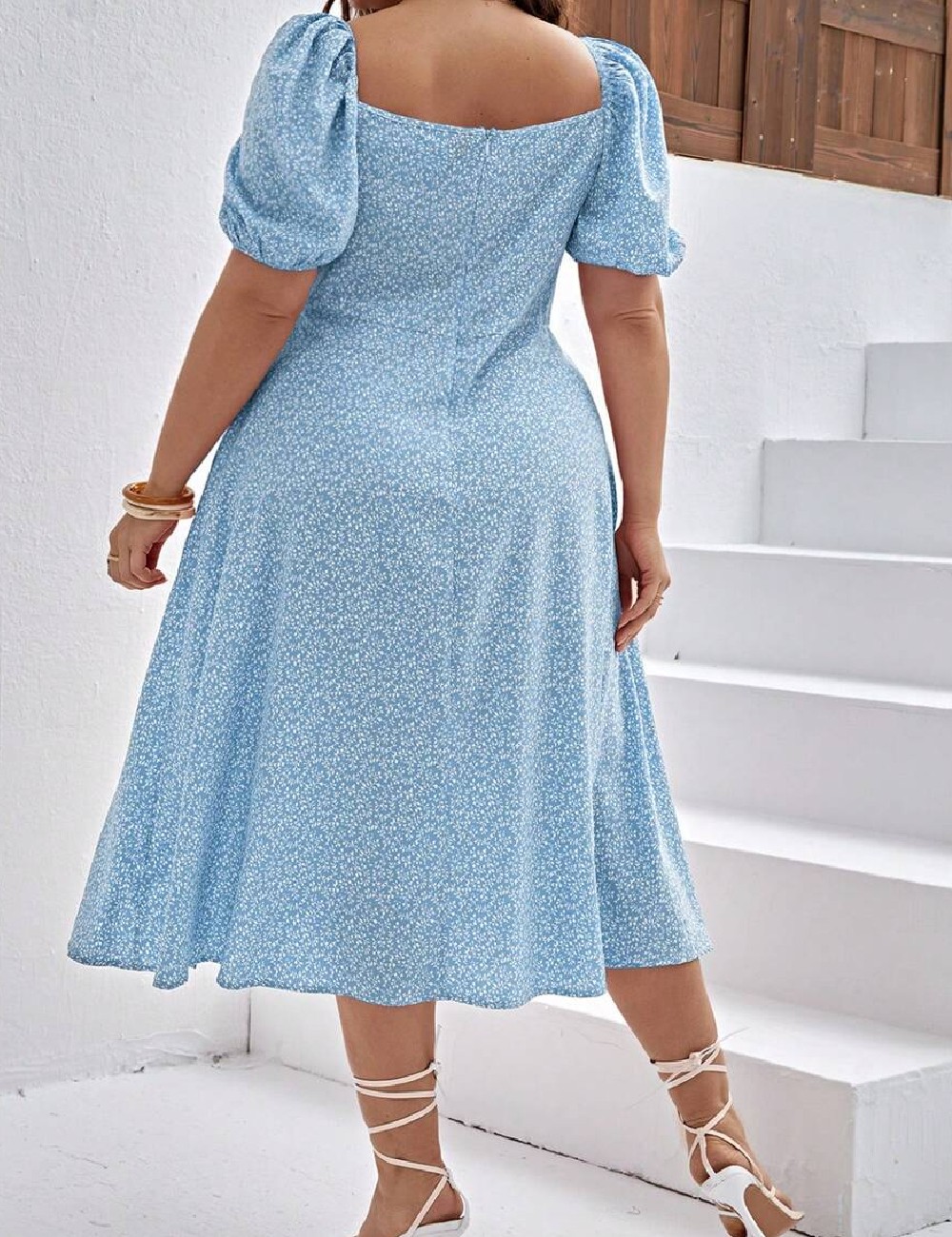 Rochie medie SHEIN CURVE, albastru - 1 | YEO