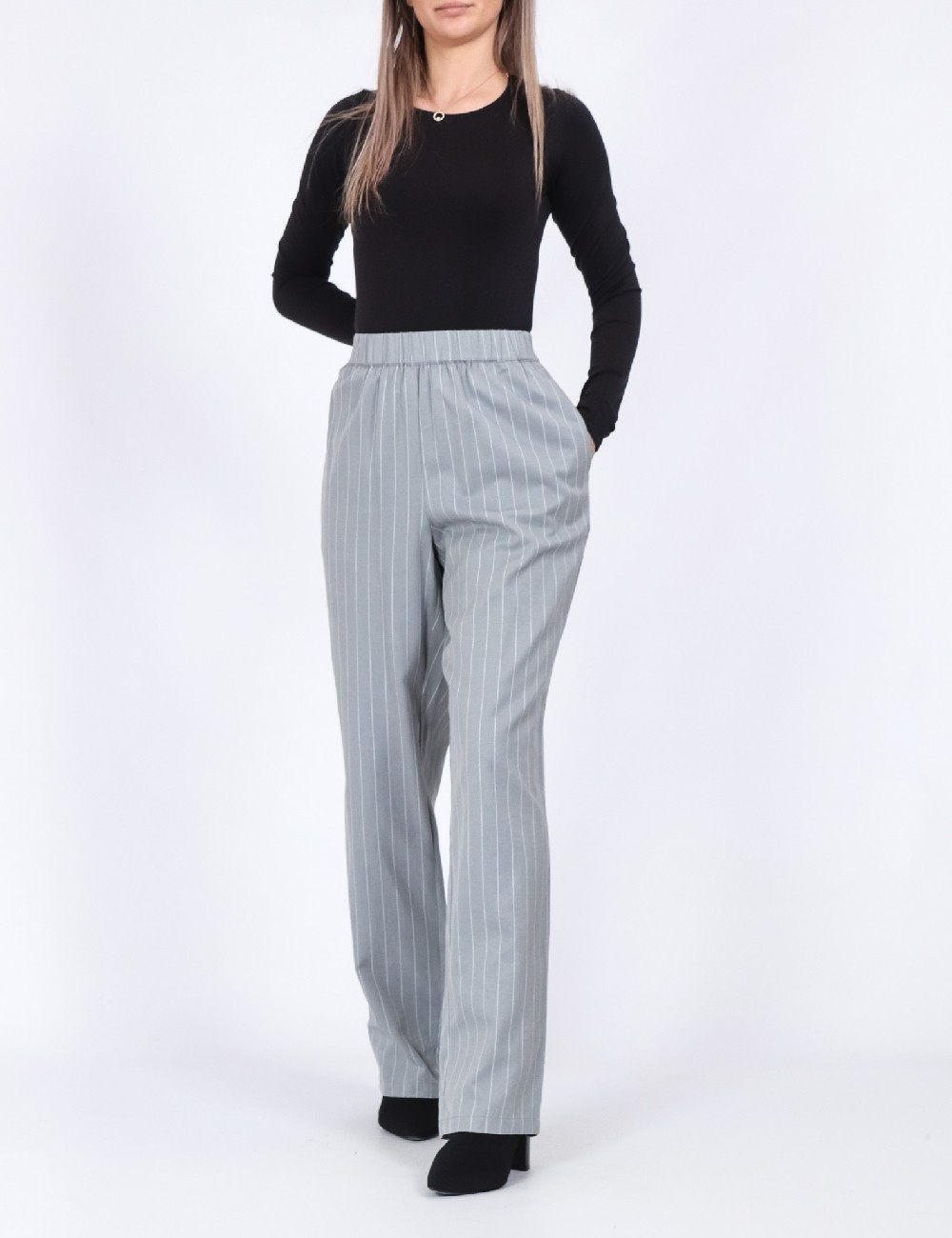 Pantaloni Pieces, gri - 1 | YEO