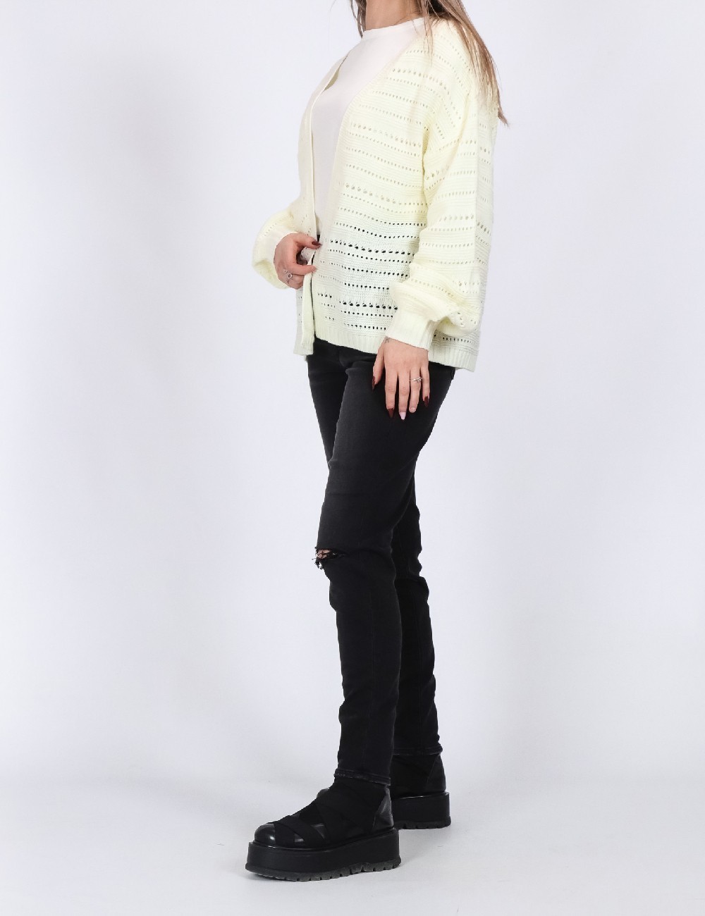 Cardigan Pieces, galben - 1 | YEO