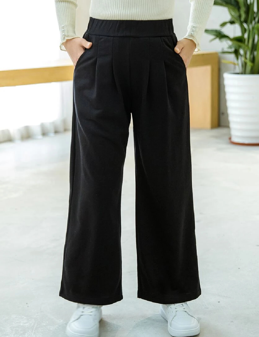 Pantaloni Shein Kids, negru