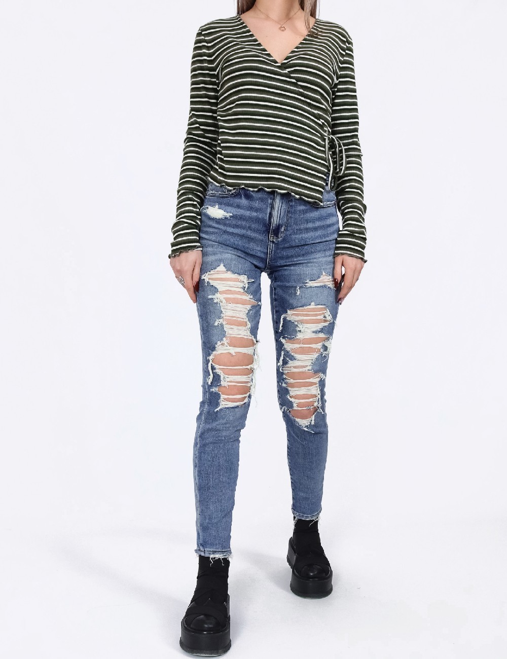 Blugi American Eagle, albastru - 1 | YEO