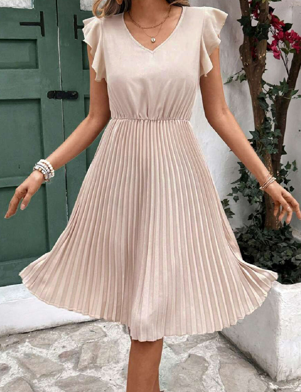 Rochie medie SHEIN, crem