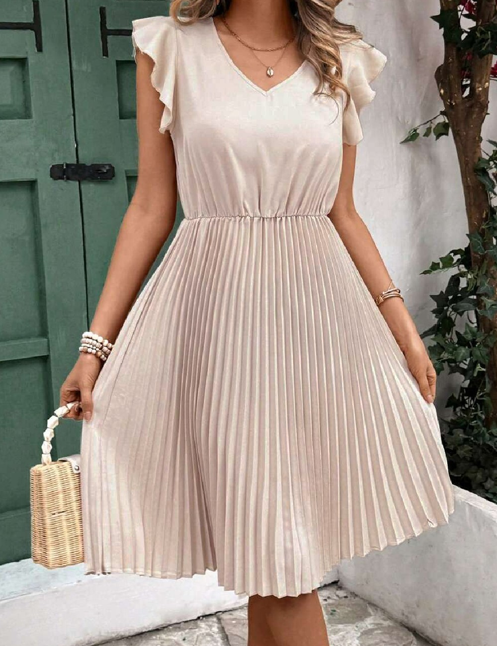 Rochie medie SHEIN, crem - 1 | YEO