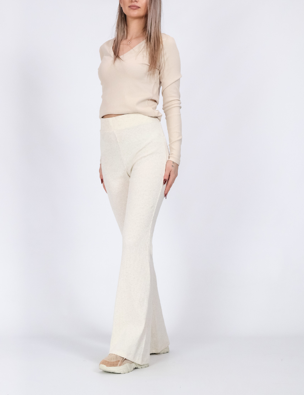 Pantaloni aerie, ecru