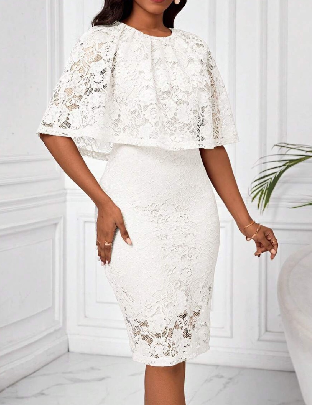 Rochie medie SHEIN, alb - 1 | YEO