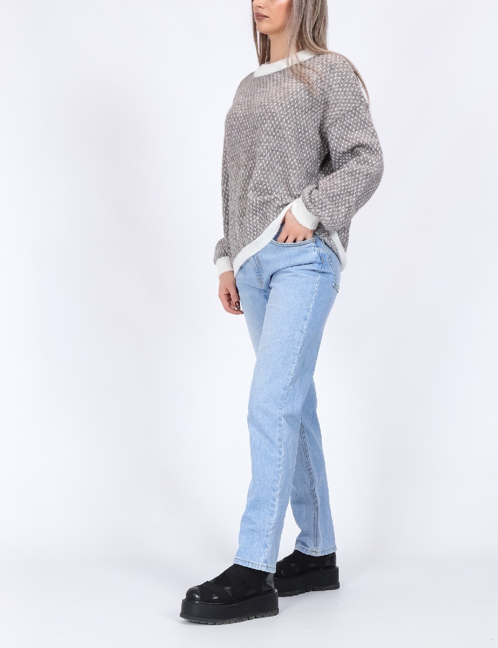 Pulover Pieces, maro - 1 | YEO