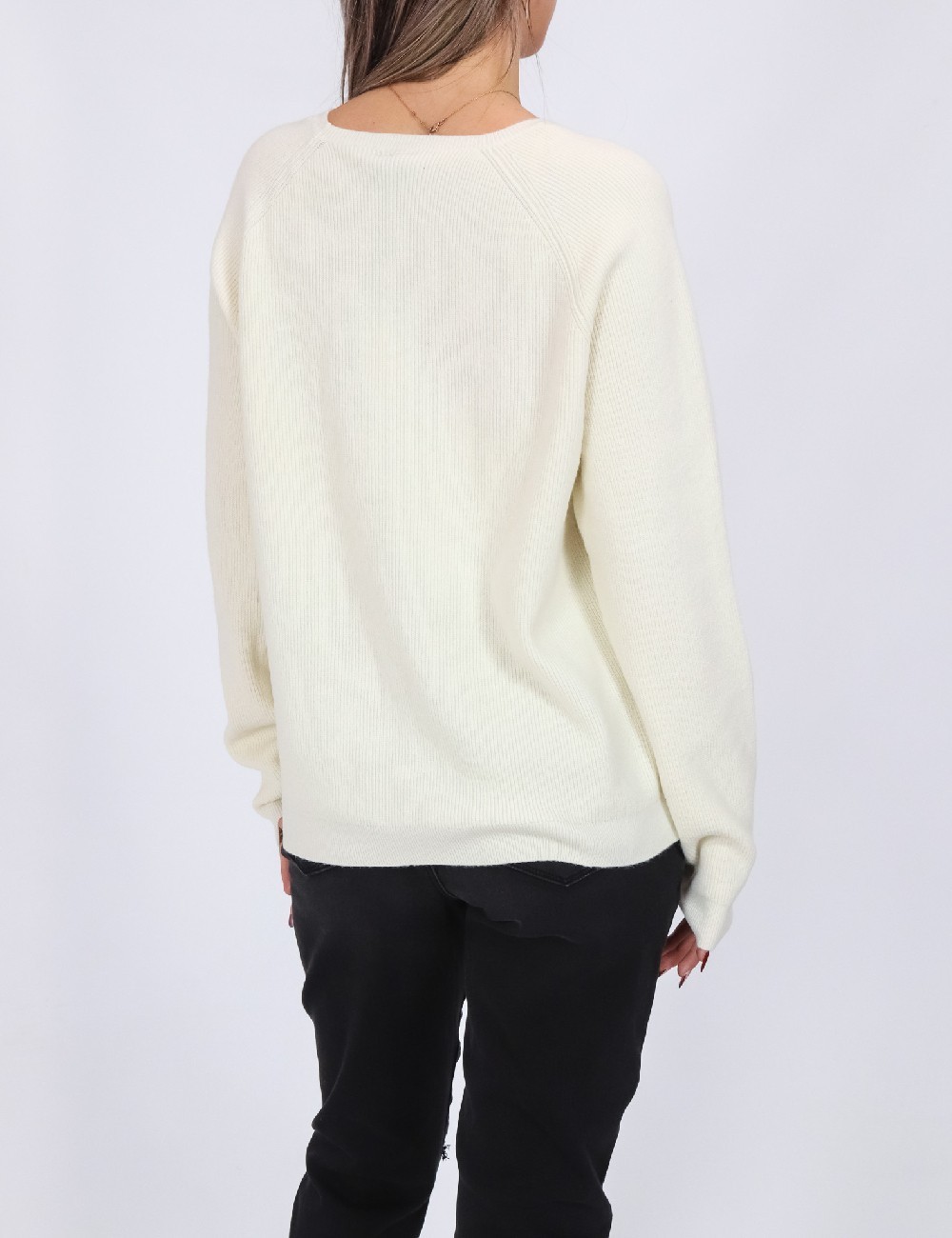 Pulover Pieces, alb - 1 | YEO