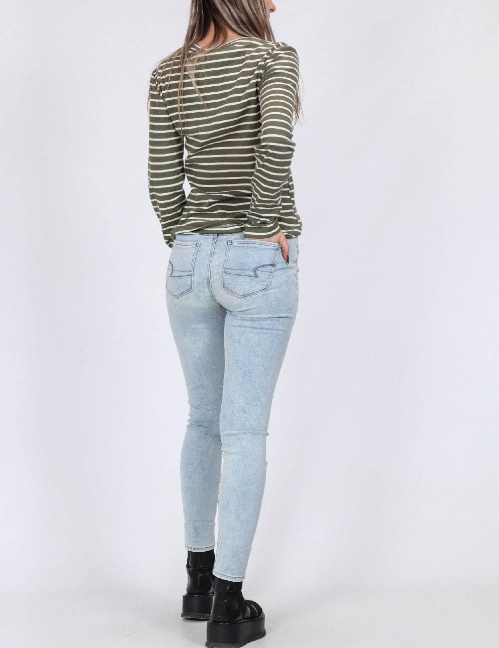 Blugi American Eagle, albastru - 1 | YEO