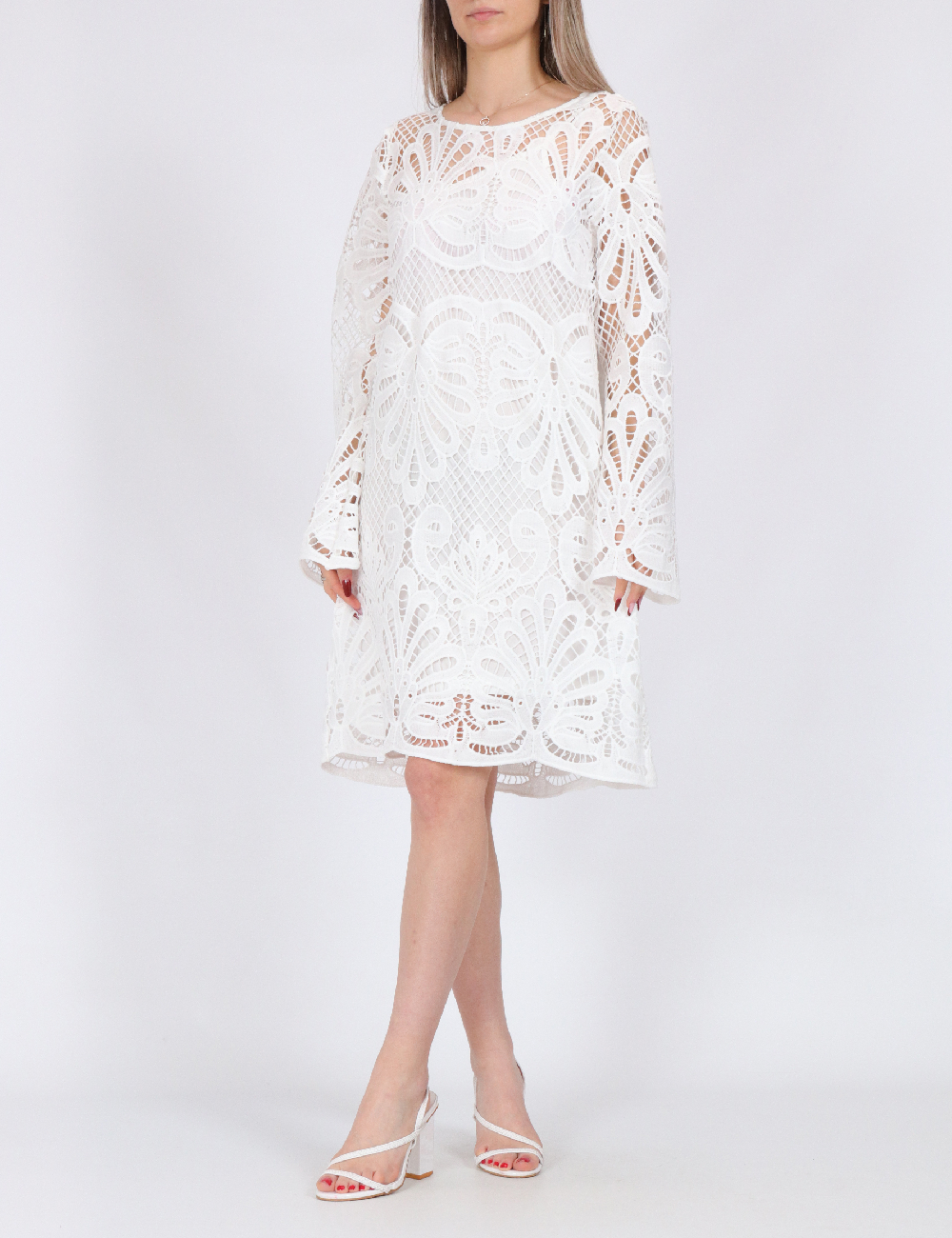 Rochie scurta Pieces, alb