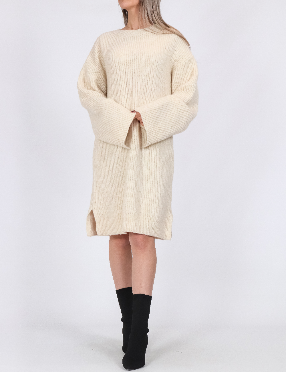 Rochie scurta Pieces, ecru