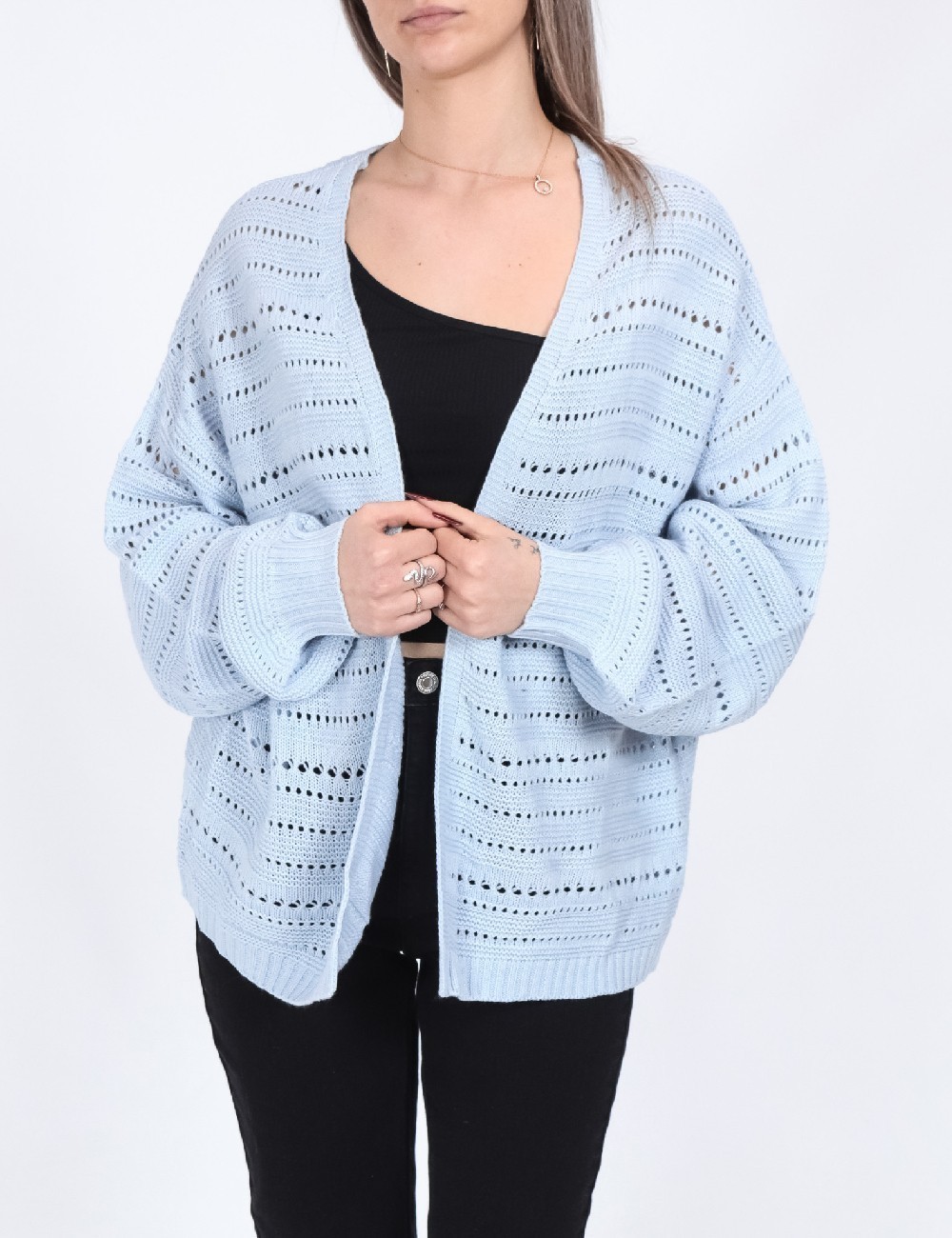 Cardigan Pieces, albastru - 1 | YEO