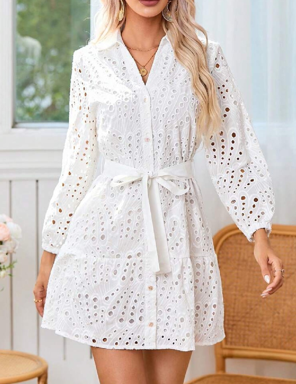 Rochie scurta SHEIN, alb - 1 | YEO