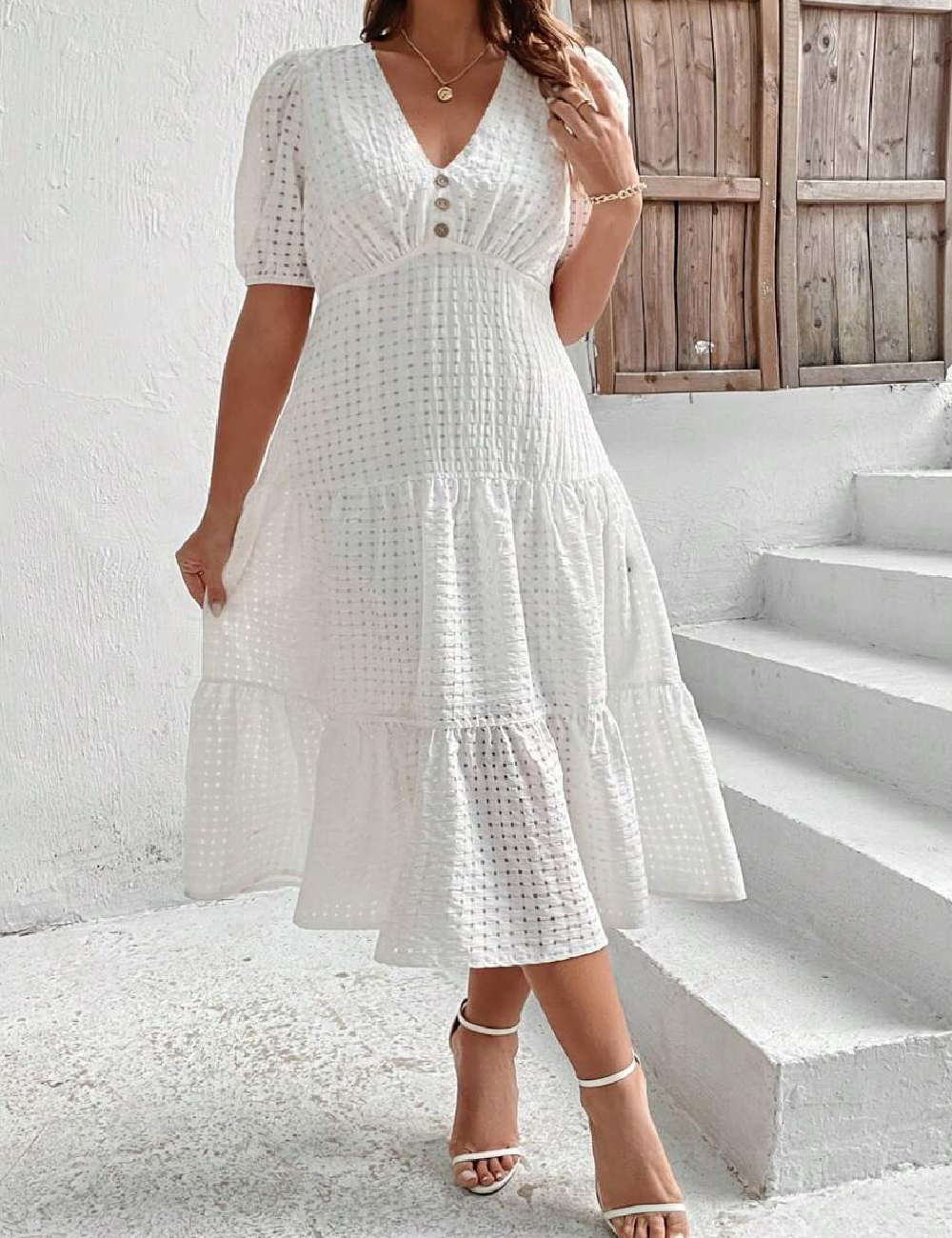 Rochie medie SHEIN, alb