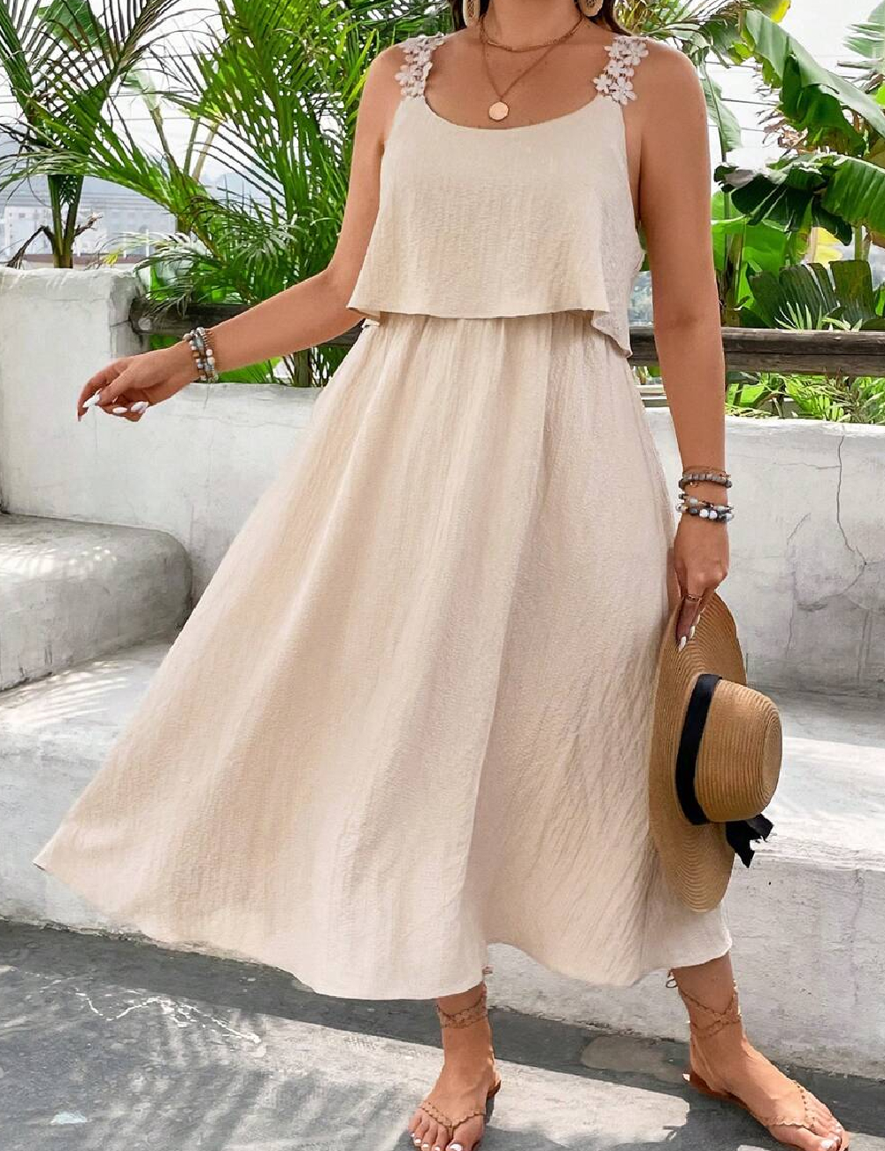Rochie medie SHEIN CURVE, crem