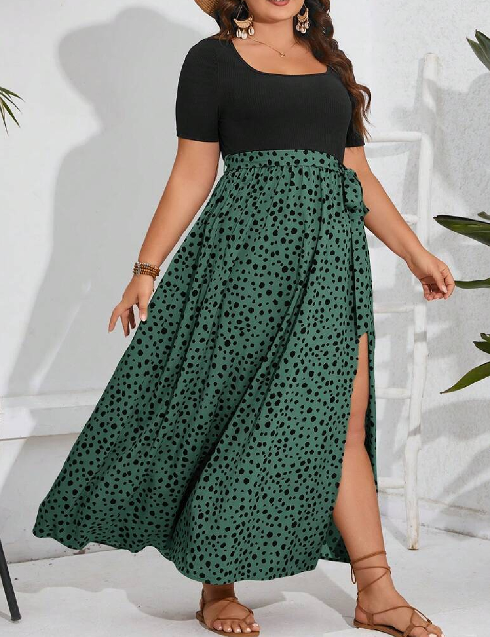 Rochie lunga SHEIN CURVE, verde