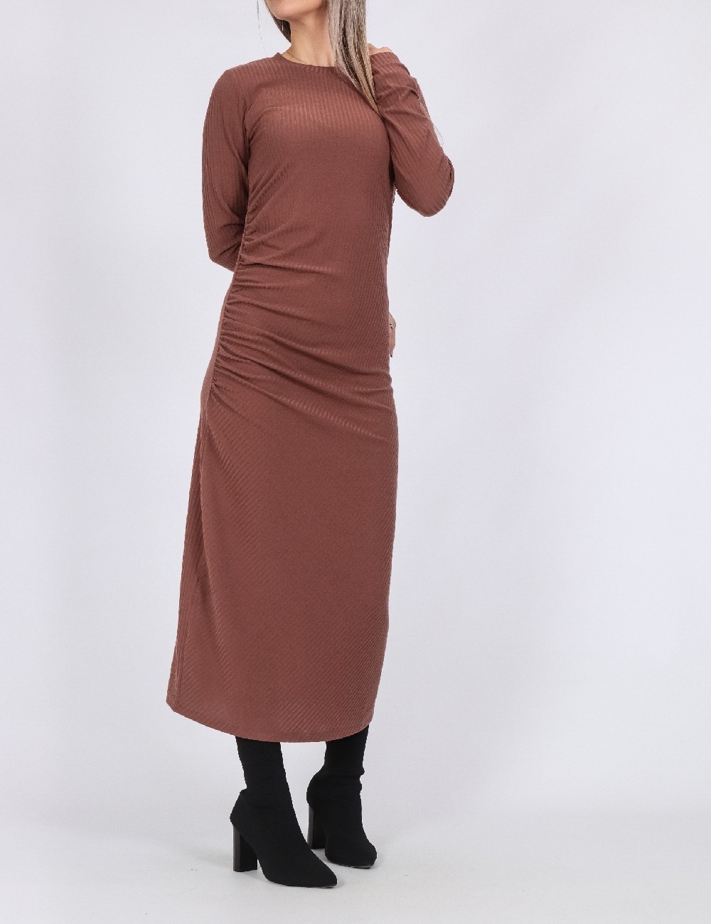 Rochie lunga Pieces, maro - 1 | YEO