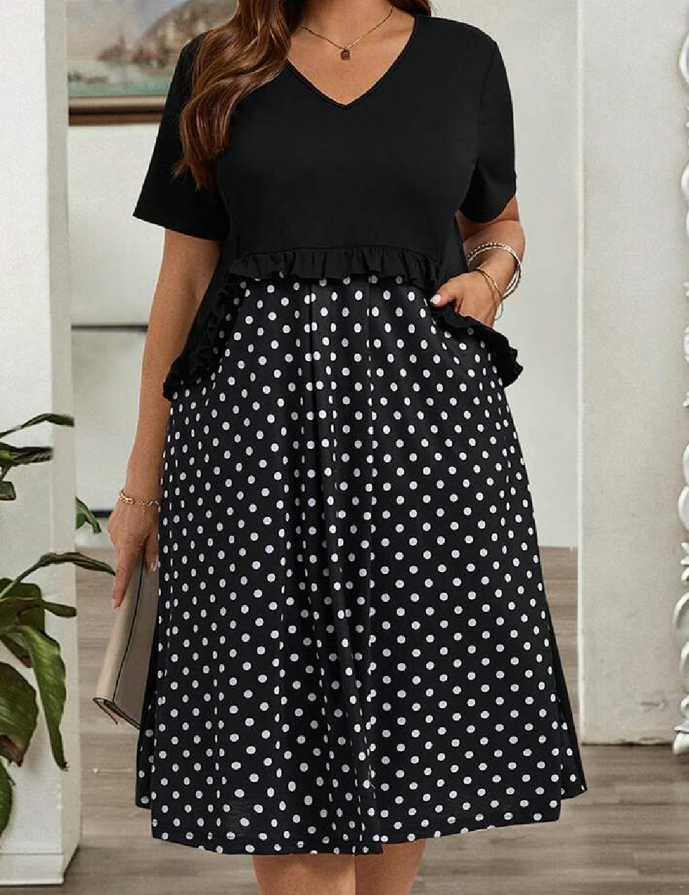 Rochie medie SHEIN CURVE, negru