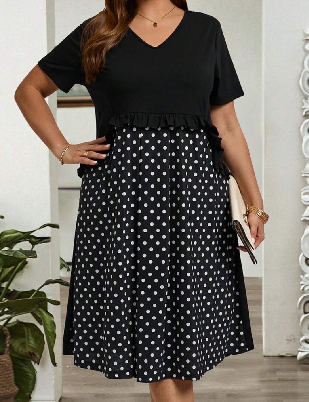 Rochie medie SHEIN CURVE, negru - 1 | YEO