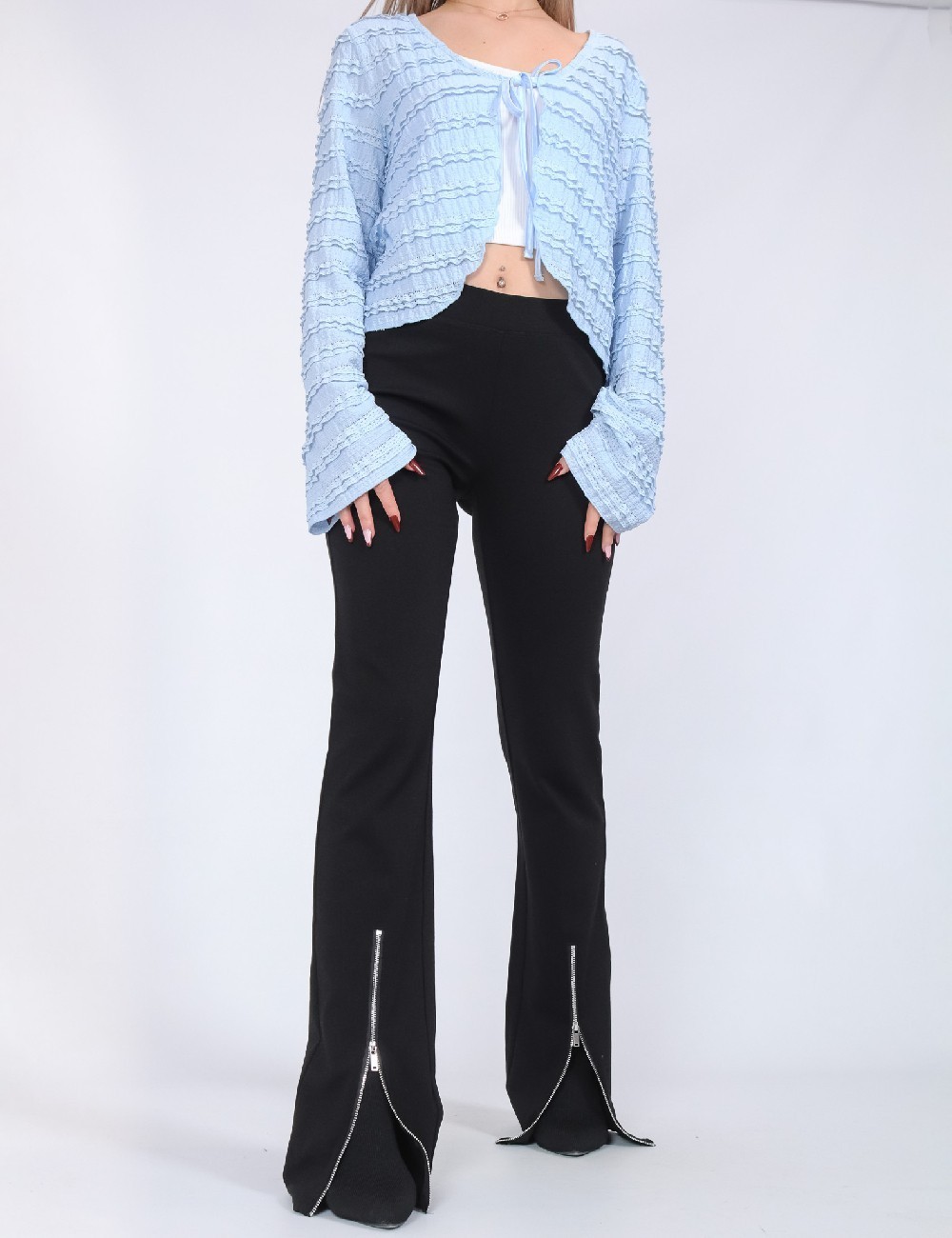 Cardigan Pieces, albastru - 1 | YEO