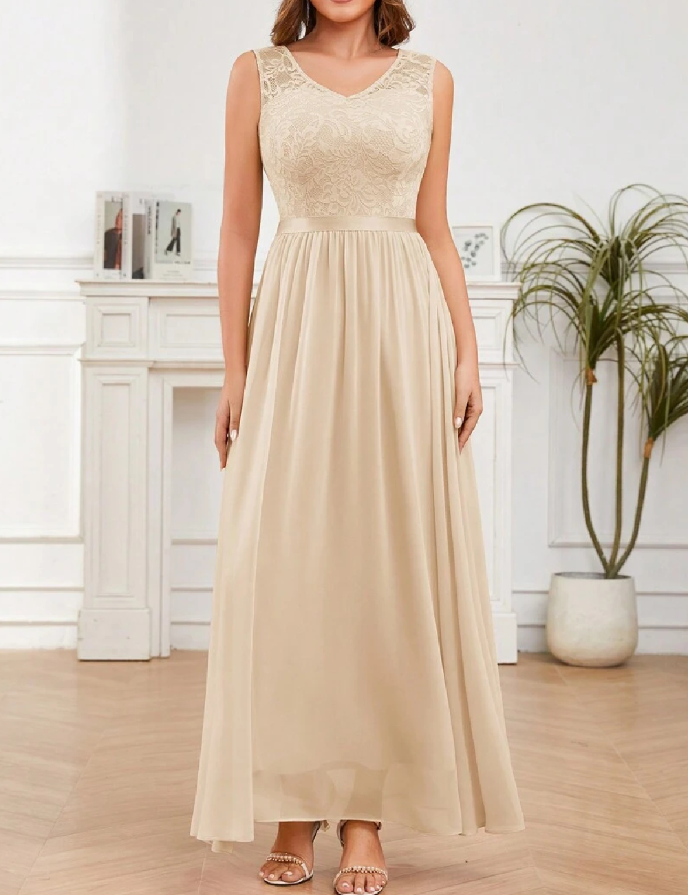 Rochie lunga SHEIN, crem
