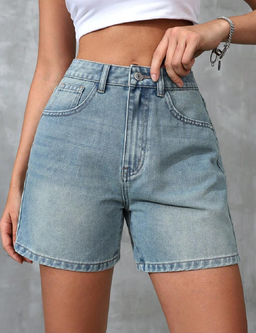 Pantaloni scurti SHEIN, albastru