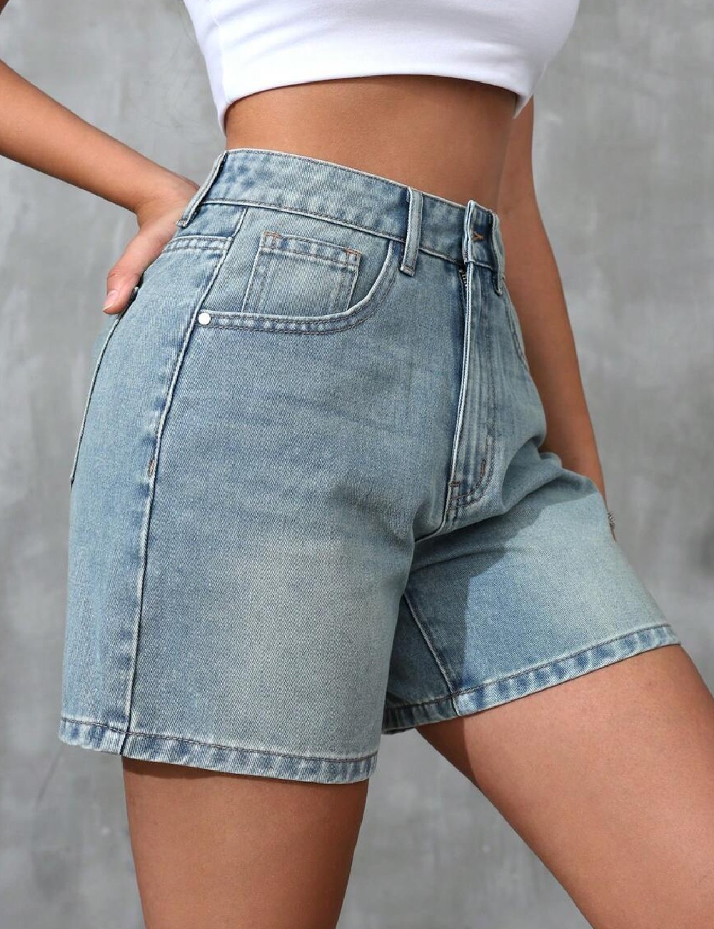 Pantaloni scurti SHEIN, albastru - 1 | YEO