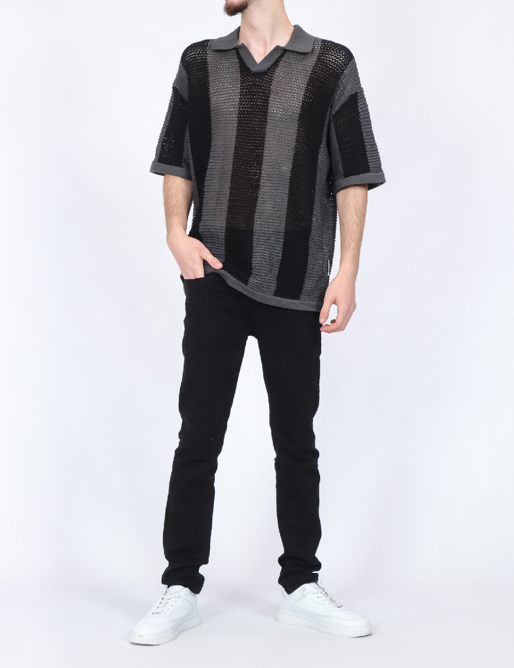 Bluza Jack&Jones, gri/negru