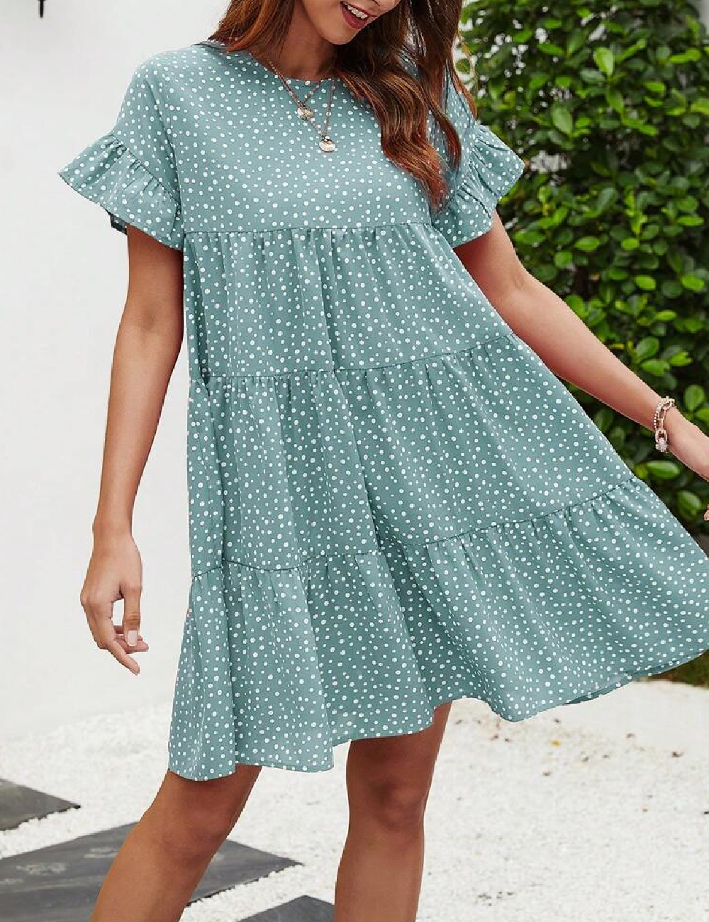 Rochie scurta SHEIN, verde - 1 | YEO