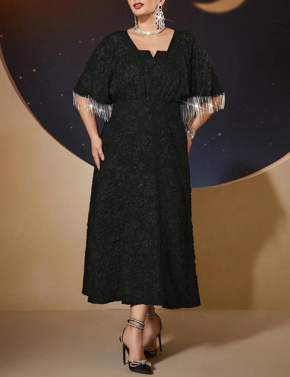 Rochie lunga SHEIN CURVE, negru