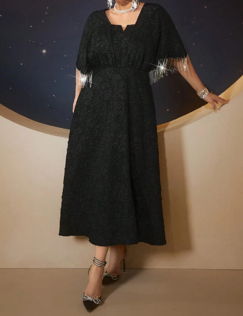 Rochie lunga SHEIN CURVE, negru - 1 | YEO