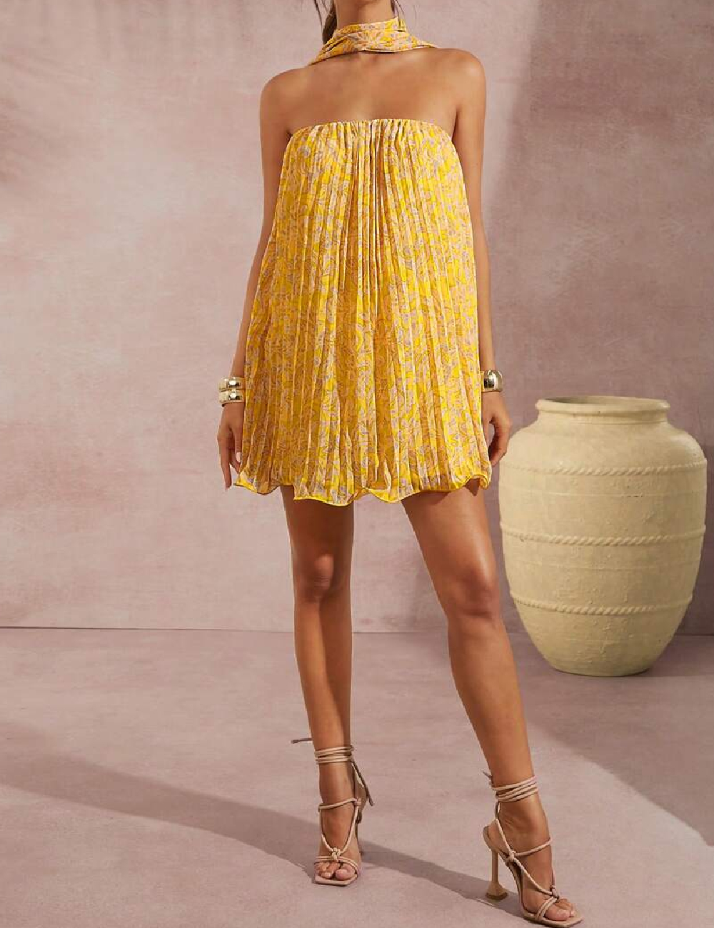 Rochie scurta SHEIN, galben