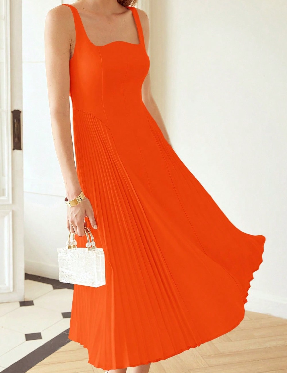 Rochie medie MOTF, portocaliu - 1 | YEO
