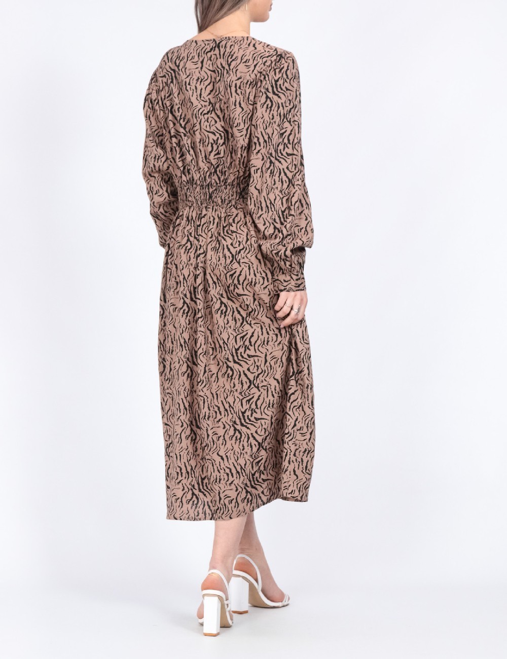 Rochie medie Pieces, maro - 1 | YEO