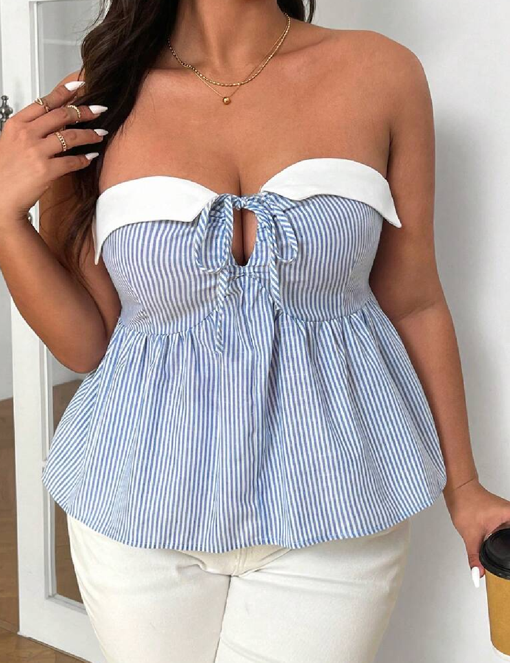 Top SHEIN CURVE, albastru